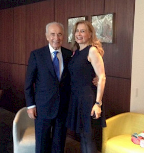Israel, Jerusalem - Shimon Peres, late President of Israel, with Sonja Dinner