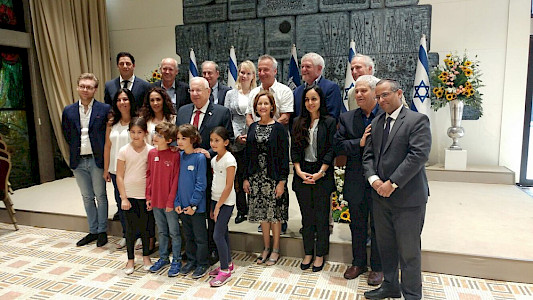 Israel, Jerusalem - Meeting with Israel's President Reuven Rivlin - Friends of Hand in Hand: Center for Jewish-Arab education in Jerusalem. The DEAR Foundation Switzerland was represented by Sevim Araz (Director) and Stefan Rothschild (Program Manager)