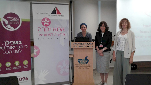 Bishvilaych presenting the DearMamma Breast Cancer Awareness Campaign to Haredi women.